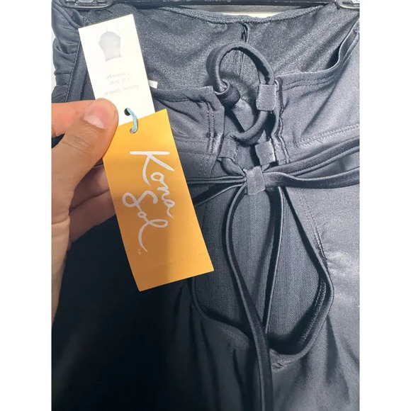 Kano Sol black Twist-Front Bandeau Classic 1 piece swimsuit with tummy control S - Picture 10 of 10